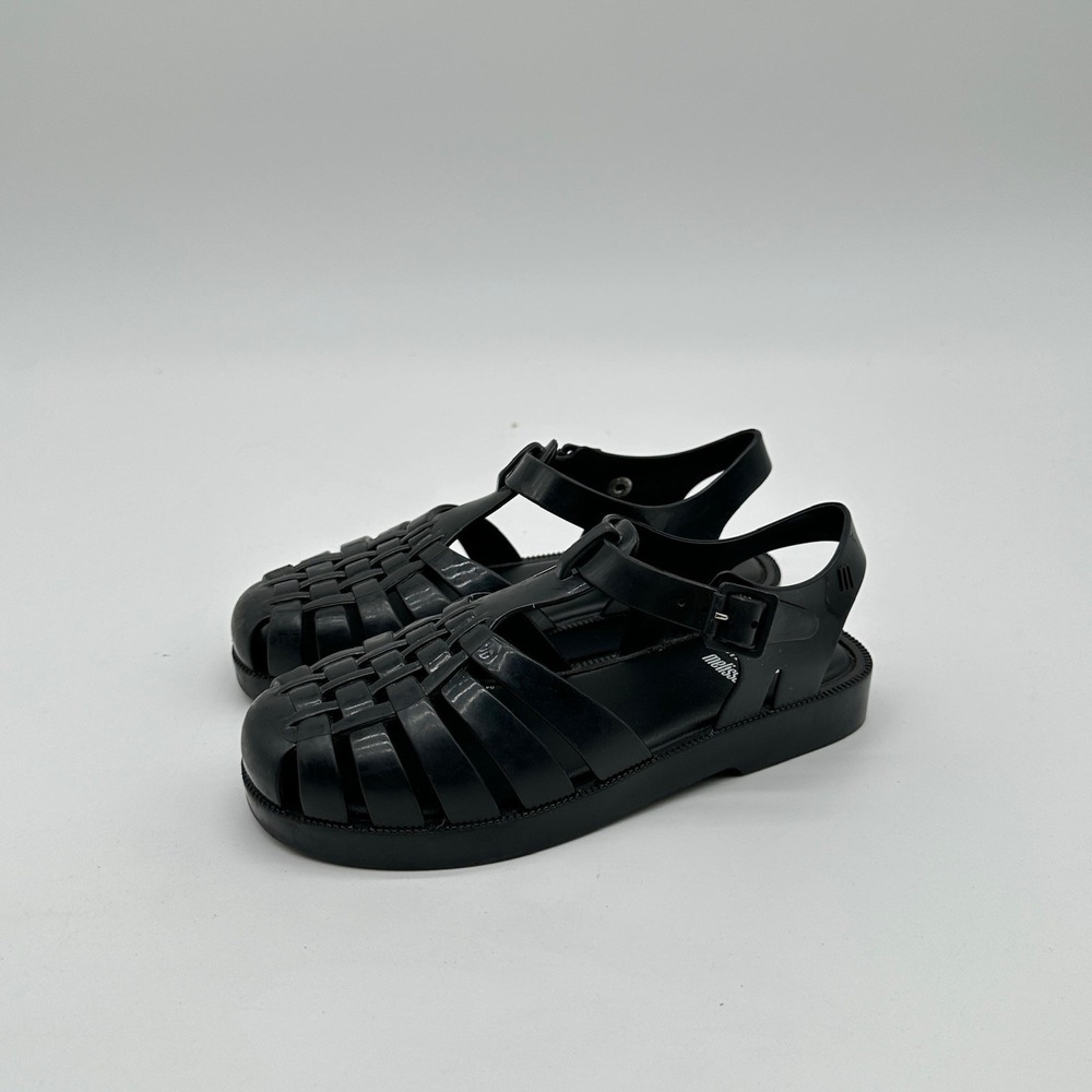 Mel Melissa Fisherman Sandals Kids Size 13‎ Jelly Black Comfort Buckle Summer